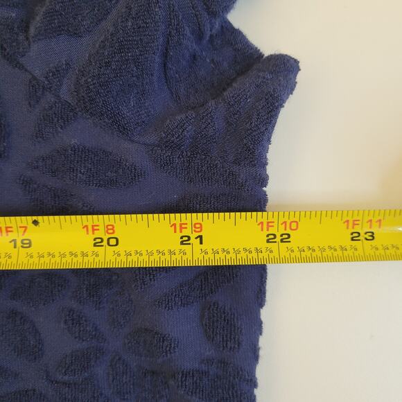 Lands’ End Women’s Large Blue Short Sleeve Shift Dress/Coverup Textured Leaf - Picture 5 of 7